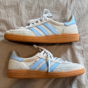 Adidas women’s Light Blue and White Spezial Sneakers